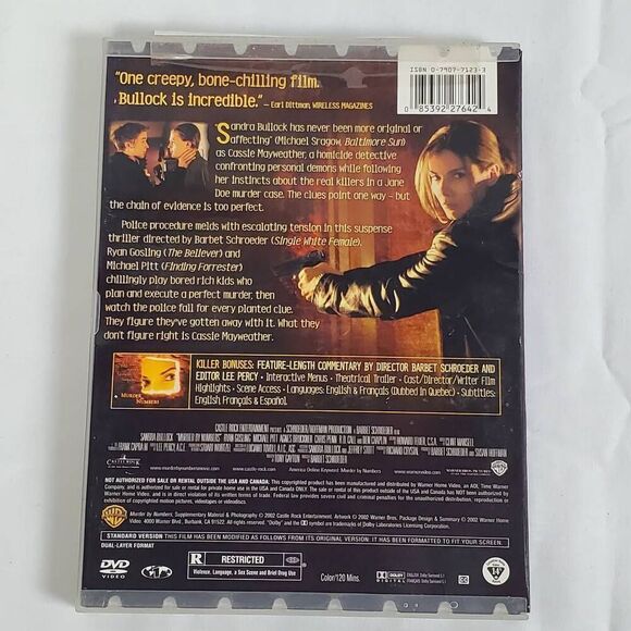 Murder by Numbers (DVD, Full-Screen Edition) - Picture 4 of 4